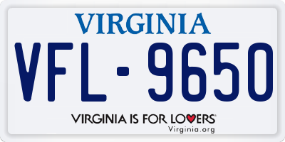 VA license plate VFL9650
