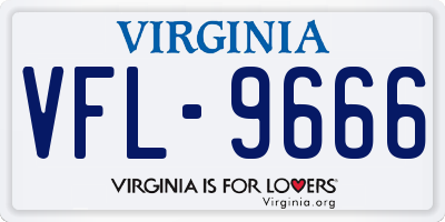VA license plate VFL9666