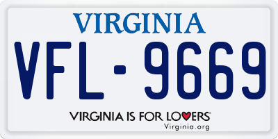 VA license plate VFL9669