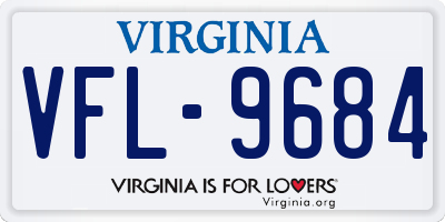 VA license plate VFL9684