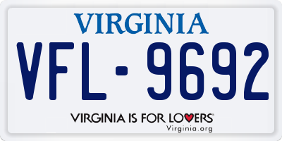 VA license plate VFL9692