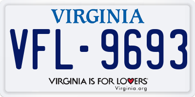 VA license plate VFL9693