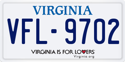 VA license plate VFL9702