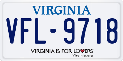VA license plate VFL9718