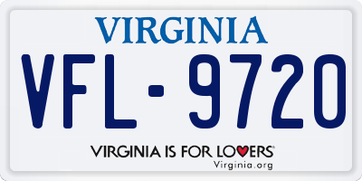 VA license plate VFL9720