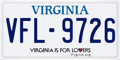 VA license plate VFL9726