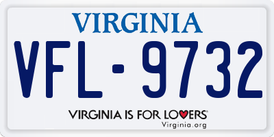 VA license plate VFL9732