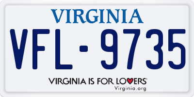 VA license plate VFL9735