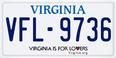 VA license plate VFL9736