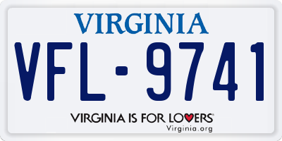 VA license plate VFL9741