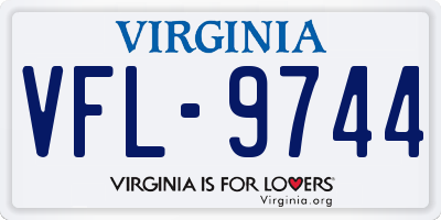 VA license plate VFL9744