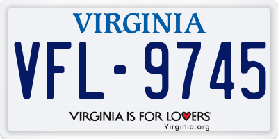 VA license plate VFL9745