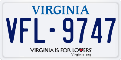 VA license plate VFL9747