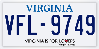 VA license plate VFL9749