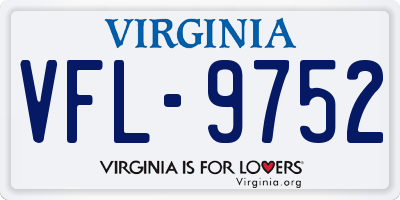 VA license plate VFL9752
