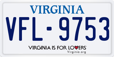 VA license plate VFL9753