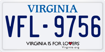 VA license plate VFL9756