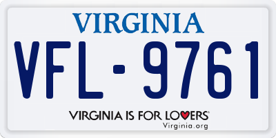 VA license plate VFL9761