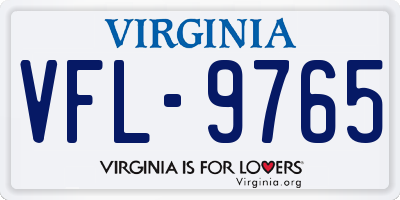 VA license plate VFL9765