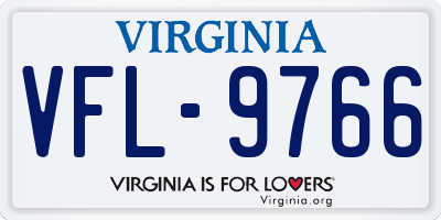 VA license plate VFL9766