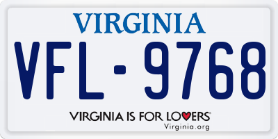 VA license plate VFL9768