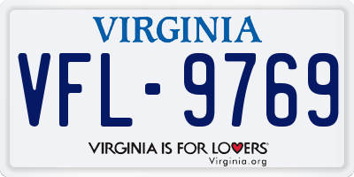 VA license plate VFL9769