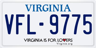 VA license plate VFL9775
