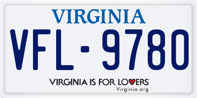 VA license plate VFL9780