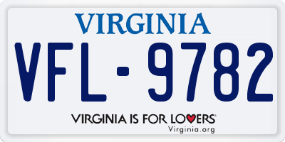 VA license plate VFL9782