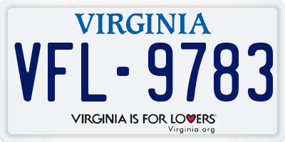 VA license plate VFL9783