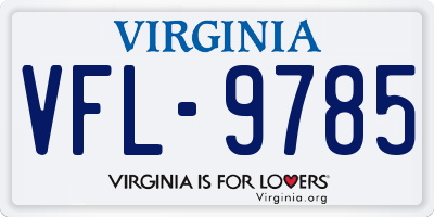 VA license plate VFL9785