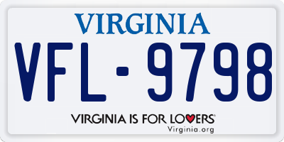 VA license plate VFL9798