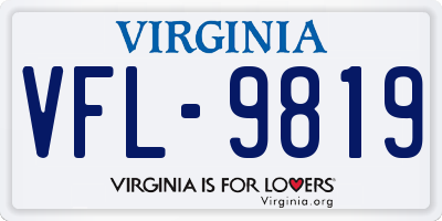 VA license plate VFL9819