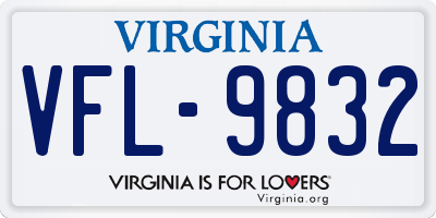 VA license plate VFL9832
