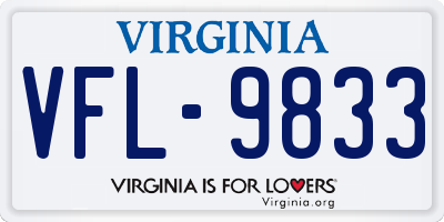 VA license plate VFL9833