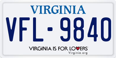 VA license plate VFL9840