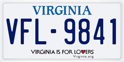 VA license plate VFL9841