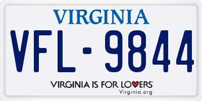 VA license plate VFL9844