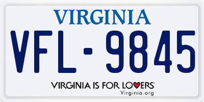 VA license plate VFL9845