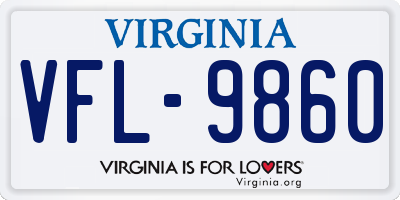VA license plate VFL9860