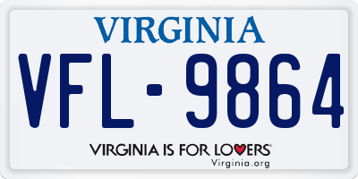 VA license plate VFL9864