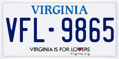 VA license plate VFL9865