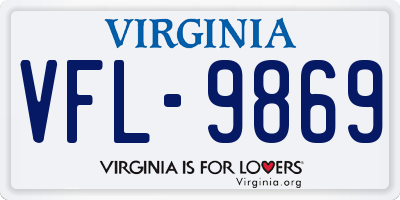 VA license plate VFL9869