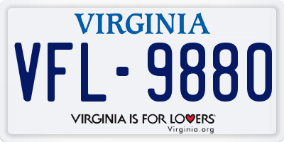VA license plate VFL9880