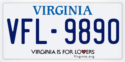 VA license plate VFL9890