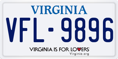 VA license plate VFL9896