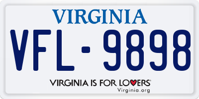 VA license plate VFL9898