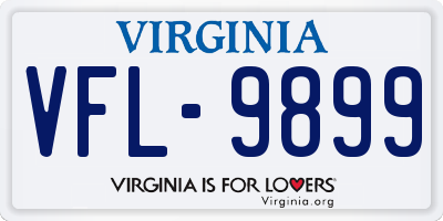 VA license plate VFL9899