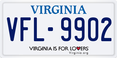 VA license plate VFL9902