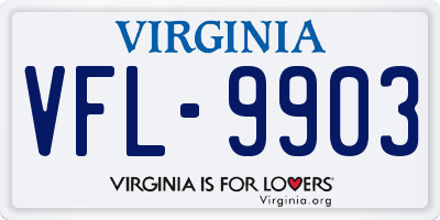 VA license plate VFL9903